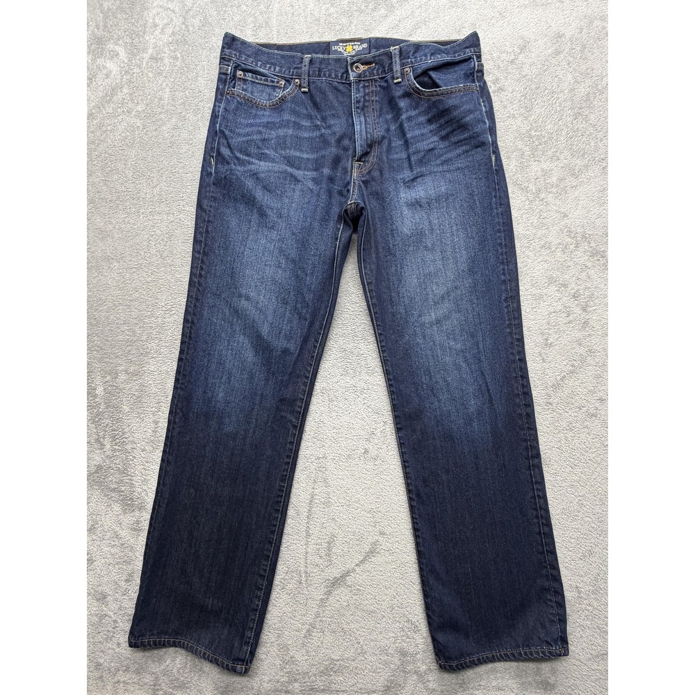 Lucky Brand 361 Vintage Straight Jeans Mens Measured 37x32‎ Blue Medium Wash